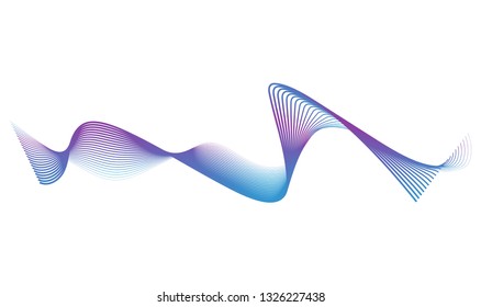 Wave of the many colored lines. Abstract wavy stripes on a white background isolated. Creative line art. Design elements created using the Blend Tool