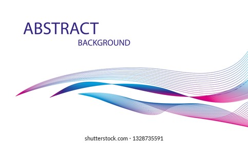 Wave of the many colored lines. Abstract wavy stripes on a white background isolated. Creative line art. Design elements created using the Blend Tool