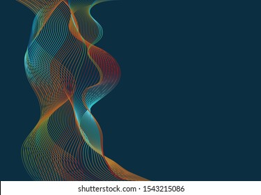 Wave of the many colored lines. Abstract wavy stripes on a white background isolated.