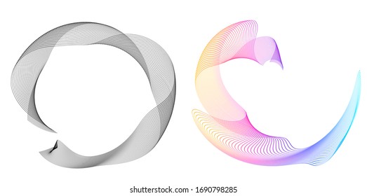 Wave the many colored lines  Abstract wavy stripes white background isolated  Creative line art  Vector illustration EPS 10  Design elements created using the Blend Tool  Curved smooth tape