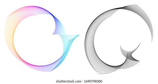 Wave the many colored lines  Abstract wavy stripes white background isolated  Creative line art  Vector illustration EPS 10  Design elements created using the Blend Tool  Curved smooth tape