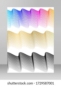 Wave of the many colored lines. Abstract wavy stripes on a white background isolated. Creative line art. Vector illustration EPS 10. Design elements created using the Blend Tool. Curved smooth tape