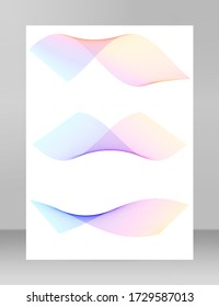 Wave of the many colored lines. Abstract wavy stripes on a white background isolated. Creative line art. Vector illustration EPS 10. Design elements created using the Blend Tool. Curved smooth tape