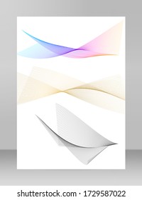 Wave of the many colored lines. Abstract wavy stripes on a white background isolated. Creative line art. Vector illustration EPS 10. Design elements created using the Blend Tool. Curved smooth tape