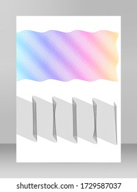 Ola de las muchas líneas de colores. Resumen de rayas onduladas sobre un fondo blanco aislado. Arte de línea creativa. Ilustración vectorial EPS 10. Elementos de diseño creados con la herramienta Mezcla. Cinta suave curvada
