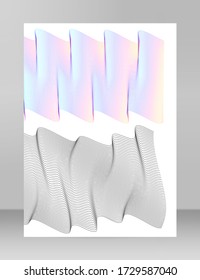 Wave of the many colored lines. Abstract wavy stripes on a white background isolated. Creative line art. Vector illustration EPS 10. Design elements created using the Blend Tool. Curved smooth tape