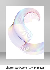 Wave of the many colored lines. Abstract wavy stripes on a white background isolated. Creative line art. Vector illustration EPS 10. Design elements created using the Blend Tool. Curved smooth tape