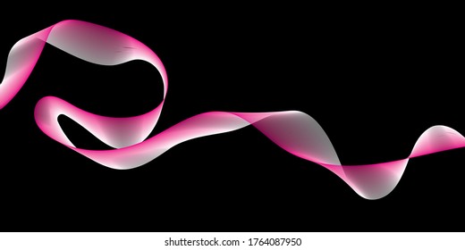 Wave of the many colored lines. Abstract wavy stripes on a white background isolated. Creative line art. Vector illustration EPS 10. Design elements created using the Blend Tool. Curved smooth tape