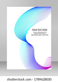 Ola de las muchas líneas de colores. Resumen de rayas onduladas sobre un fondo blanco aislado. Arte de línea creativa. Ilustración vectorial EPS 10. Elementos de diseño creados con la herramienta Mezcla. Cinta suave curvada