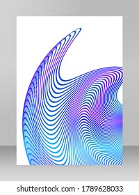 Welle der vielen farbigen Linien. Abstrakte, gewellte Streifen auf weißem Hintergrund einzeln. Creative Line Art. Vektorgrafik EPS10. Entwerfen Sie mithilfe des Blend-Tools erstellte Elemente. Gekochtes Klebeband