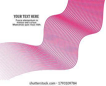 Wave of the many colored lines. Abstract wavy stripes on a white background isolated. Creative line art. Vector illustration EPS 10. Design elements created using the Blend Tool. Curved smooth tape