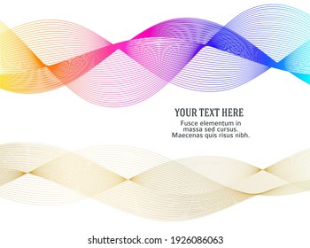 Wave of the many colored lines. Abstract wavy stripes on a white background isolated. Creative line art. Vector illustration EPS 10. Design elements created using the Blend Tool. Curved smooth tape