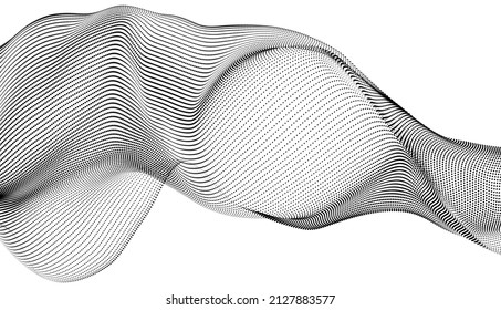 Wave of the many colored lines. Abstract wavy stripes on a white background isolated. Creative line art. Vector illustration EPS 10.