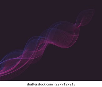 A wave of many colored lines. Abstract wavy lines on a white background. Creative line art. Vector illustration.