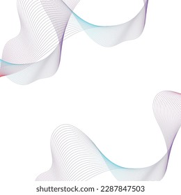 Wave of the many colored lines. Abstract wavy stripes on a white background isolated. Creative line art. Vector illustration EPS 10. Modern technology background, wave design. Vector illustration.