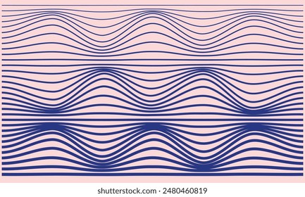 Wave of the many colored lines. Abstract wavy stripes on a white background isolated. Creative line art.