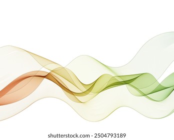 A wave of many colored lines. Abstract wavy stripes on a white background isolated. Creative line art. EPS 10 vector illustration.
