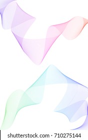 Wave of the many colored lines. Abstract wavy stripes on a white background isolated. Creative line art. Vector illustration EPS 10. Design elements created using the Blend Tool. Curved smooth tape