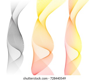 Wave of the many colored lines. Abstract wavy stripes on a white background isolated. Creative line art. Vector illustration EPS 10. Design elements created using the Blend Tool. Curved smooth tape