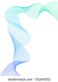 Wave of the many colored lines. Abstract wavy stripes on a white background isolated. Creative line art. Vector illustration EPS 10. Design elements created using the Blend Tool. Curved smooth tape