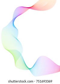 Wave of the many colored lines. Abstract wavy stripes on a white background isolated. Creative line art. Vector illustration EPS 10. Design elements created using the Blend Tool. Curved smooth tape