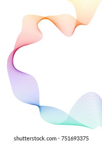 Wave of the many colored lines. Abstract wavy stripes on a white background isolated. Creative line art. Vector illustration EPS 10. Design elements created using the Blend Tool. Curved smooth tape