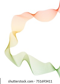 Wave of the many colored lines. Abstract wavy stripes on a white background isolated. Creative line art. Vector illustration EPS 10. Design elements created using the Blend Tool. Curved smooth tape