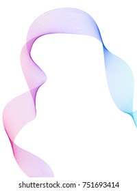 Wave of the many colored lines. Abstract wavy stripes on a white background isolated. Creative line art. Vector illustration EPS 10. Design elements created using the Blend Tool. Curved smooth tape