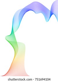 Wave of the many colored lines. Abstract wavy stripes on a white background isolated. Creative line art. Vector illustration EPS 10. Design elements created using the Blend Tool. Curved smooth tape