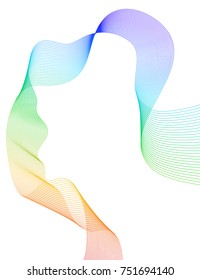 Wave of the many colored lines. Abstract wavy stripes on a white background isolated. Creative line art. Vector illustration EPS 10. Design elements created using the Blend Tool. Curved smooth tape