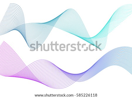 Wave of the many colored lines. Abstract wavy stripes on a white background isolated. Creative line art. Vector illustration EPS 10. Design elements created using the Blend Tool. Curved smooth tape Сток-фото © 