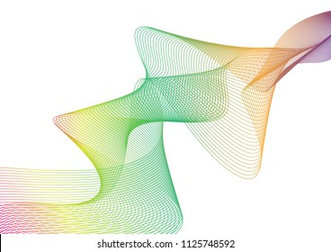 Wave of the many colored lines pattern and design elements created. Creative line art or abstract ribbon wavy stripes on a white isolated background. Vector illustration EPS 10. 