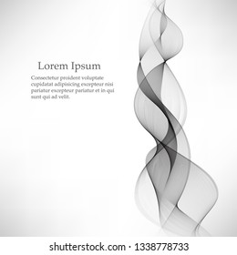 A wave of many gray lines. Abstract vertical wavy stripes on a white background isolated.