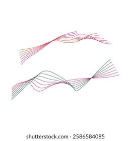 . Wave of many gray lines. Abstract wavy background . Vector illustration