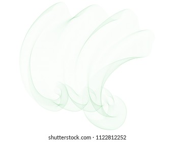 Wave of many green lines. Abstract wavy stripes on white background. Vector Illustration.