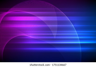 Wave many lines. Abstract wavy stripes on purple blue background. Creative line art colorful gradient. Vector illustration EPS 10. Design elements created using the Blend Tool for booklet layout, well