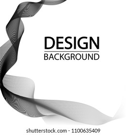 Wave of the many monochrome lines. Abstract wavy stripes on a white background isolated. Creative line art. Design elements created using the Blend Tool. 