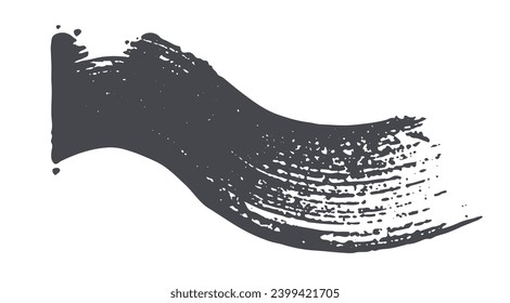Golpe de pincel de marcador ondulado sobre fondo aislado. Pincel vectorial seco negro