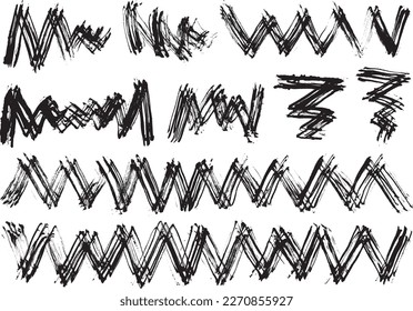 Wave material collection drawn with a brush