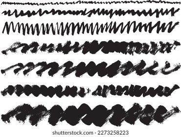 Wave material collection drawn with a brush