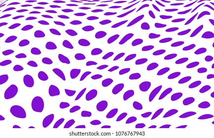 wave mesh with purple dots on white background