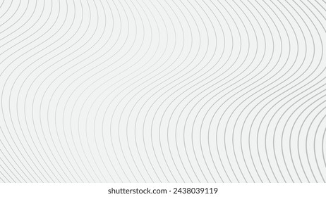 In: Wave minimal linear monochrome abstract background. Vektor schwarze und weiße gebogene Linien Muster.