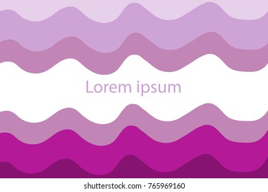 Wave minimalist abstract design background. Vector illustration. Pink-Purple color.