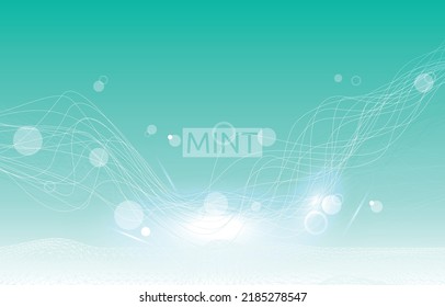 Wave Mint Green Turquoise Abstract Neuro Line Technology Background