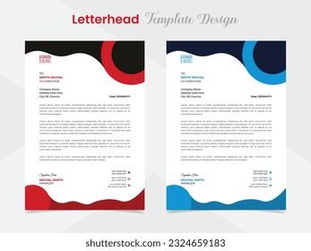 wave and modern creative letterhead template design for your business