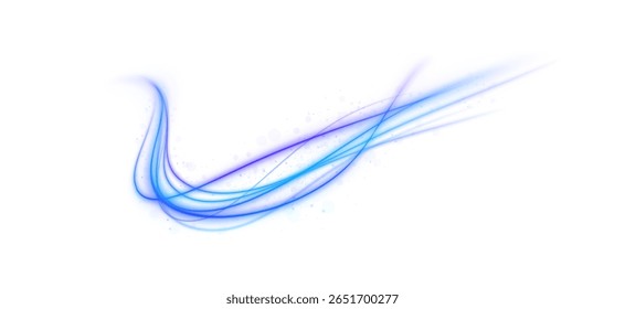 Wave with modern glowing line and flash purification water curve vector cool graphic blue flowing light blur twist air sparkle fast motion bright speed night spark illustration


