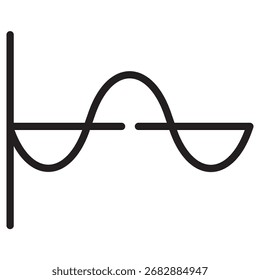 Wave Modern Vetor Icon - Modelo de Símbolo de Ilustração Mínima para Web Mobile App UI Design