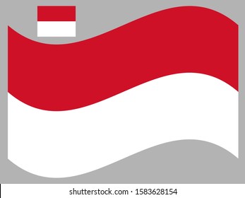 Wave Monaco Flag Vector illustration Eps 10