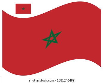 Wave Morocco Flag Vector illustration Eps 10