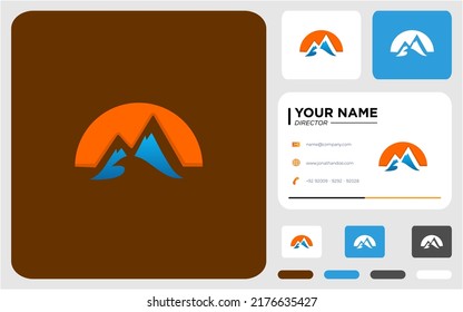 Wave and mountain logo design
